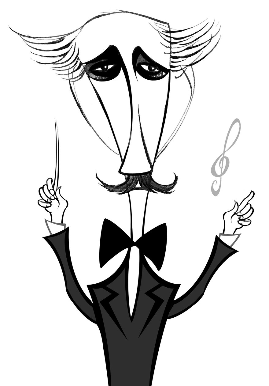Arturo Toscanini, Italian conductor; caricature by Neale Osborne