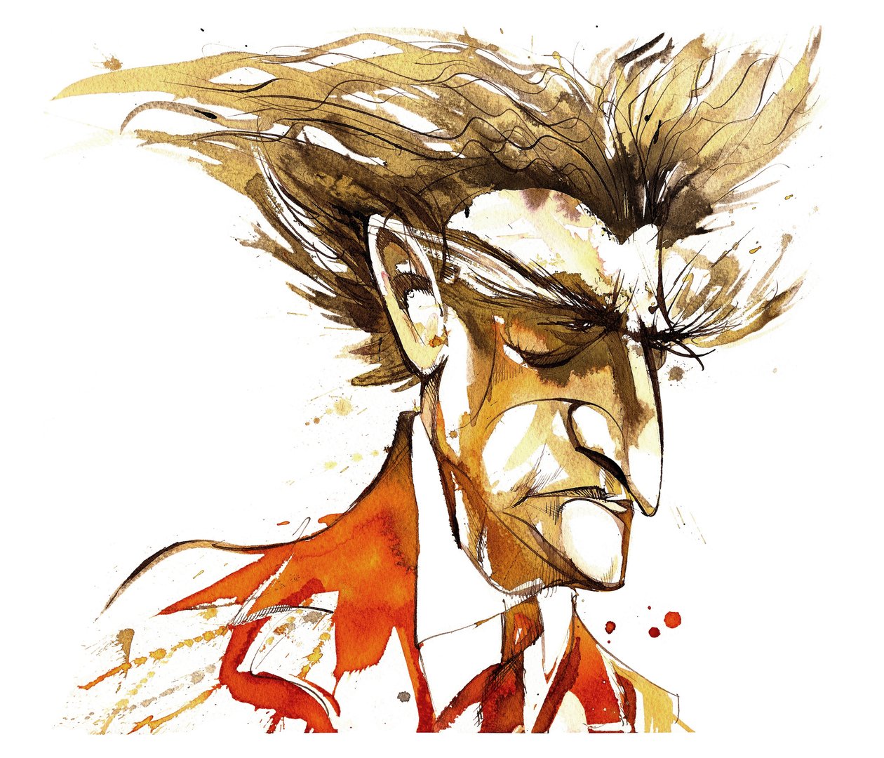 Edgard Varese - colour caricature by Neale Osborne