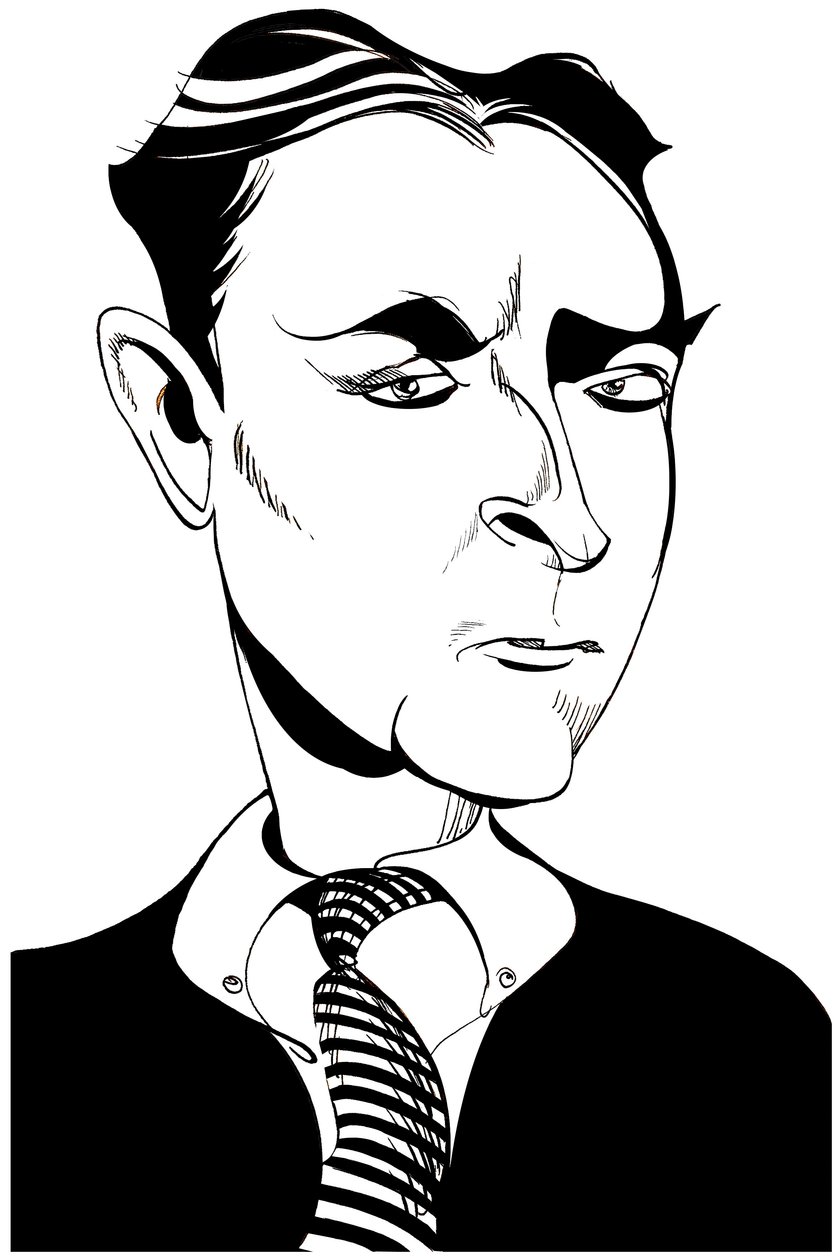 Francis Scott Fitzgerald - caricature of American novelist and short-story writer, 1896-1940 by Neale Osborne
