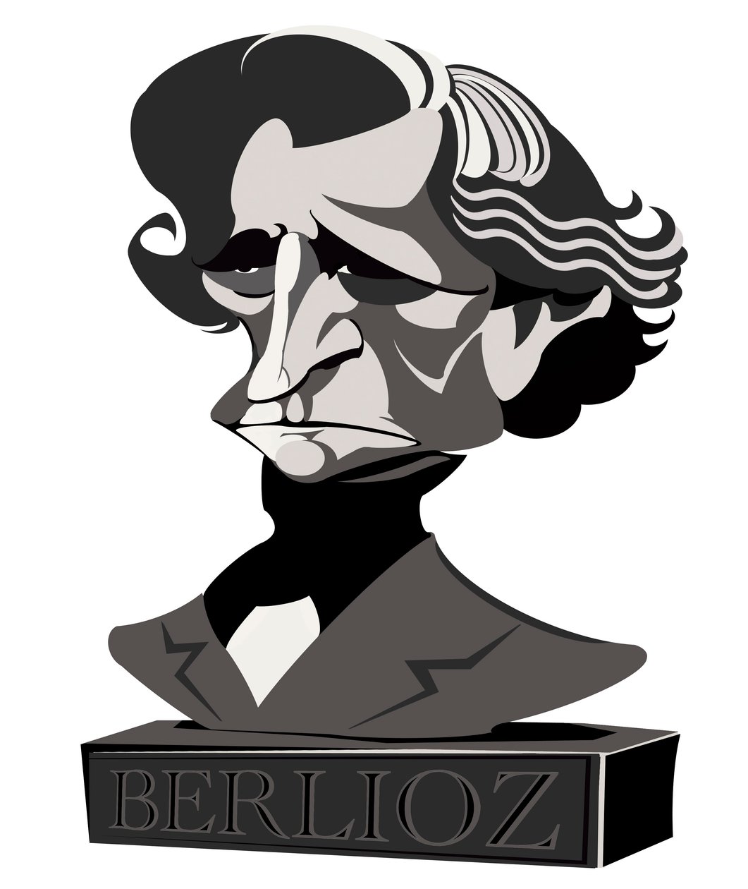 Hector Berlioz, French Composer (1803-69) (Caricature) by Neale Osborne