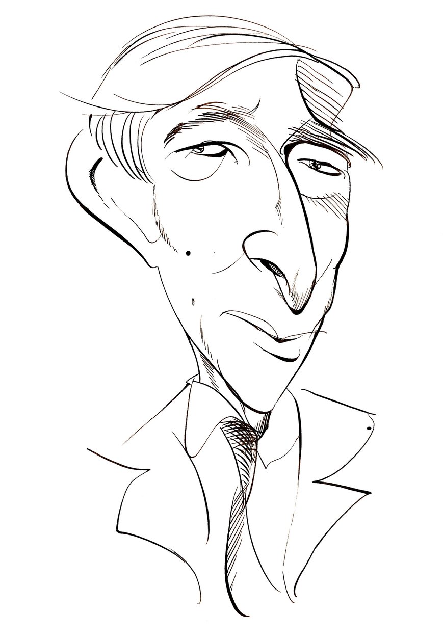 John Updike - caricature by Neale Osborne