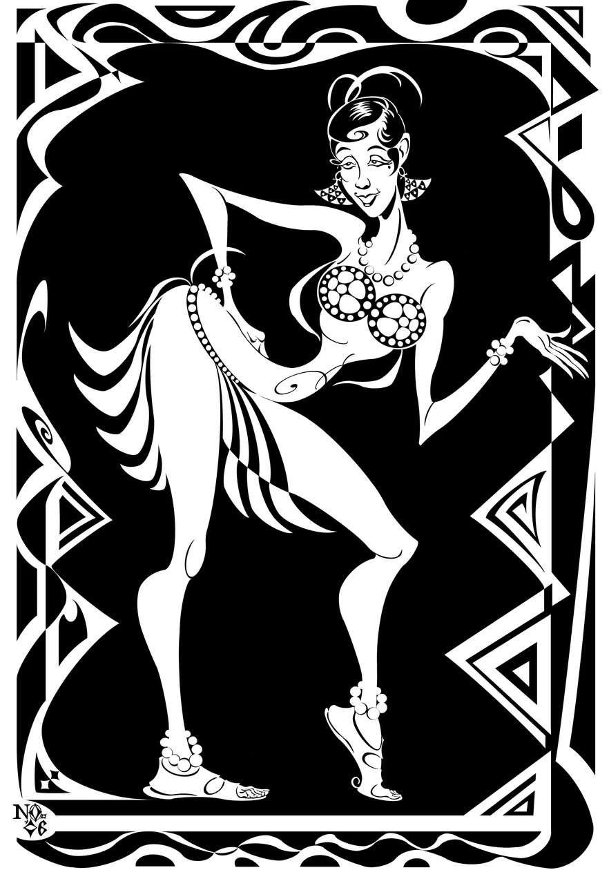 Josephine Baker, American Dancer and Singer (1906-75) (Caricature) by Neale Osborne