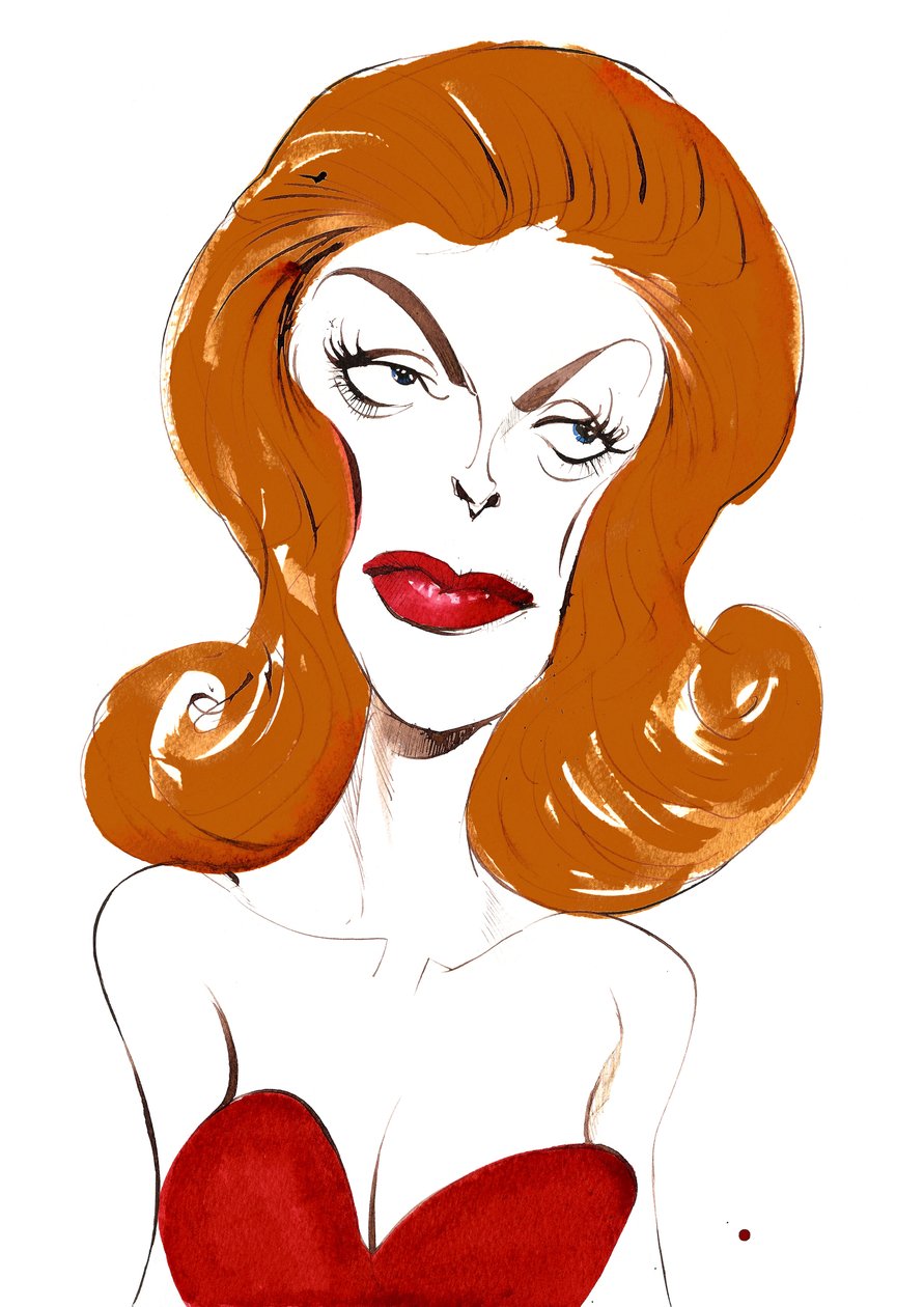 Julie London, American singer and actress; caricature by Neale Osborne