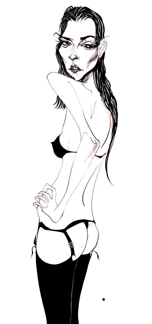 Kate Moss (caricature of English fashion model, born 1974) by Neale Osborne