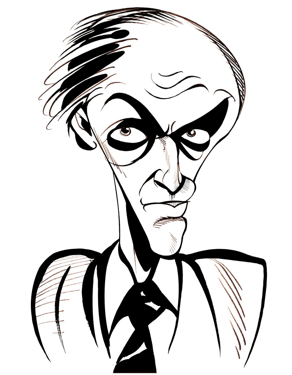 Roald Dahl - black and white caricature by Neale Osborne
