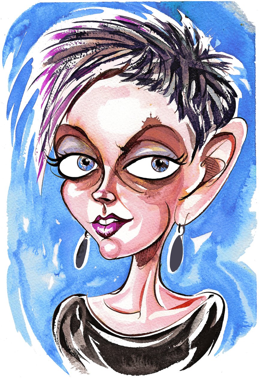 Tansy Davies - caricature by Neale Osborne