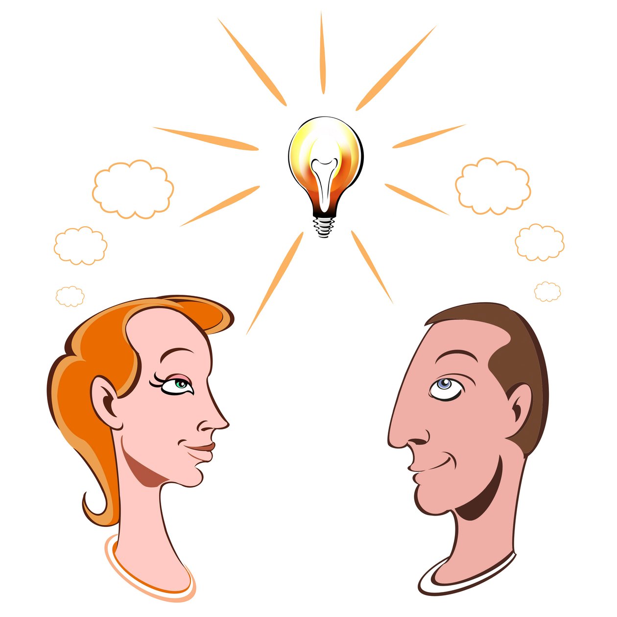 Two heads are better than one (illustration of proverb) by Neale Osborne