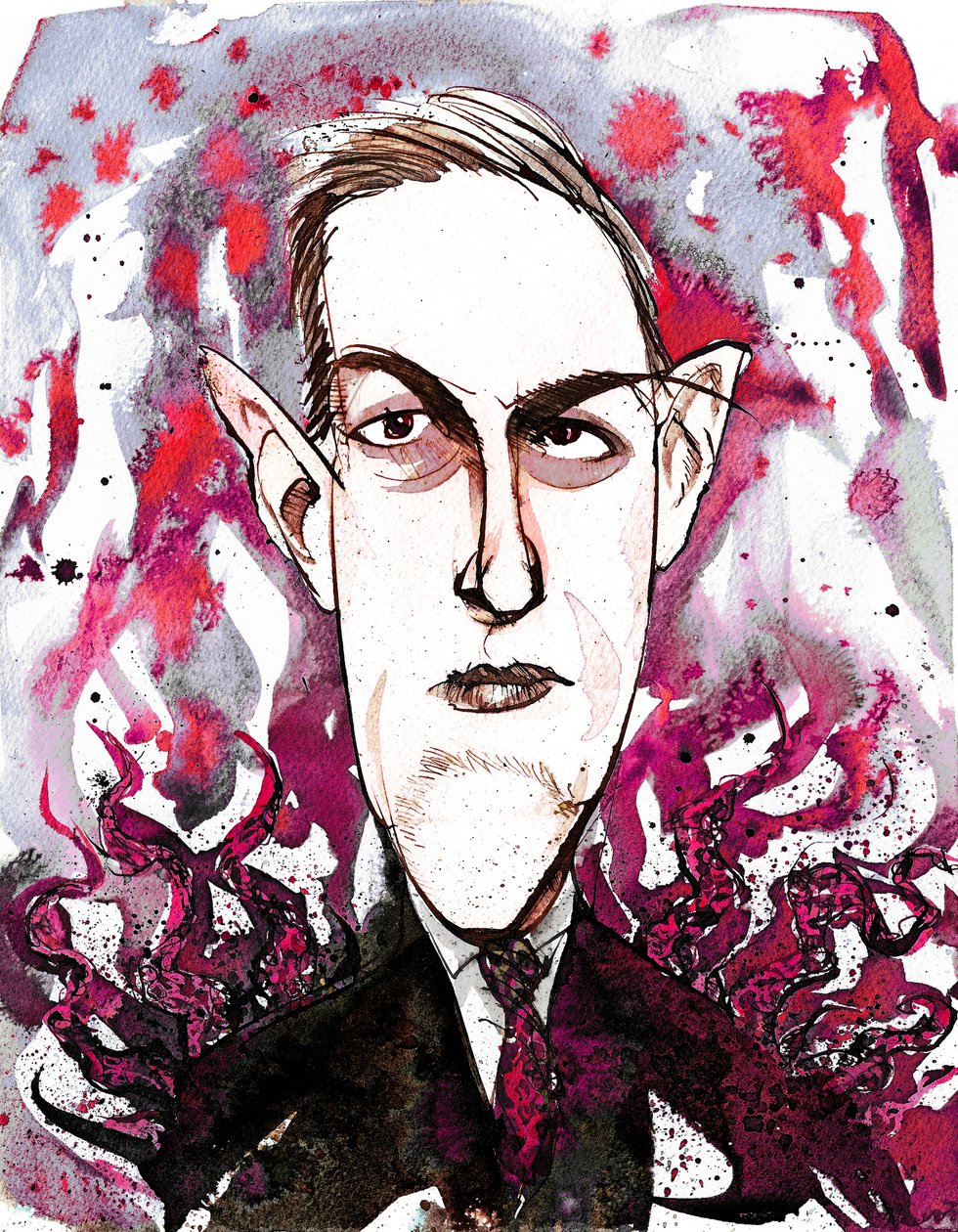 American Horror and Science Fiction Writer Howard Phillips Lovecraft (1890-1937); Caricature by Neale Osborne