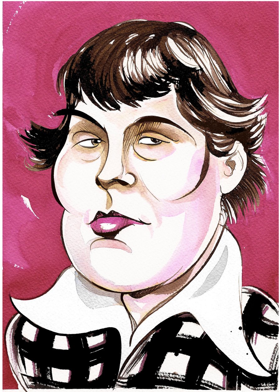 Galina Ustvolskaya - colour caricature by Neale Osborne