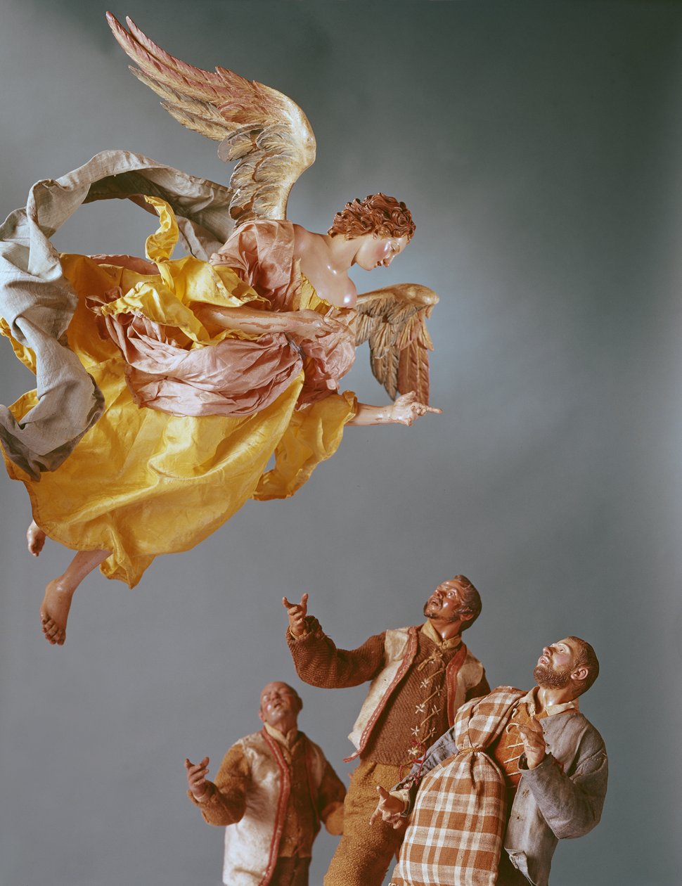 Angel and Shepherds, from the Christmas Creche and Tree by Neapolitan School