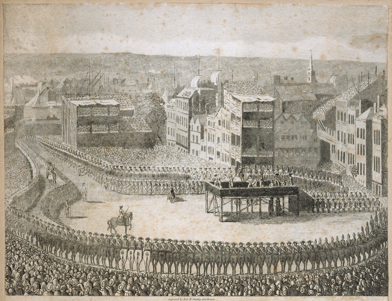 Execution of the rebel lords in 1745, Tower Hill, London by Neele and Stockley