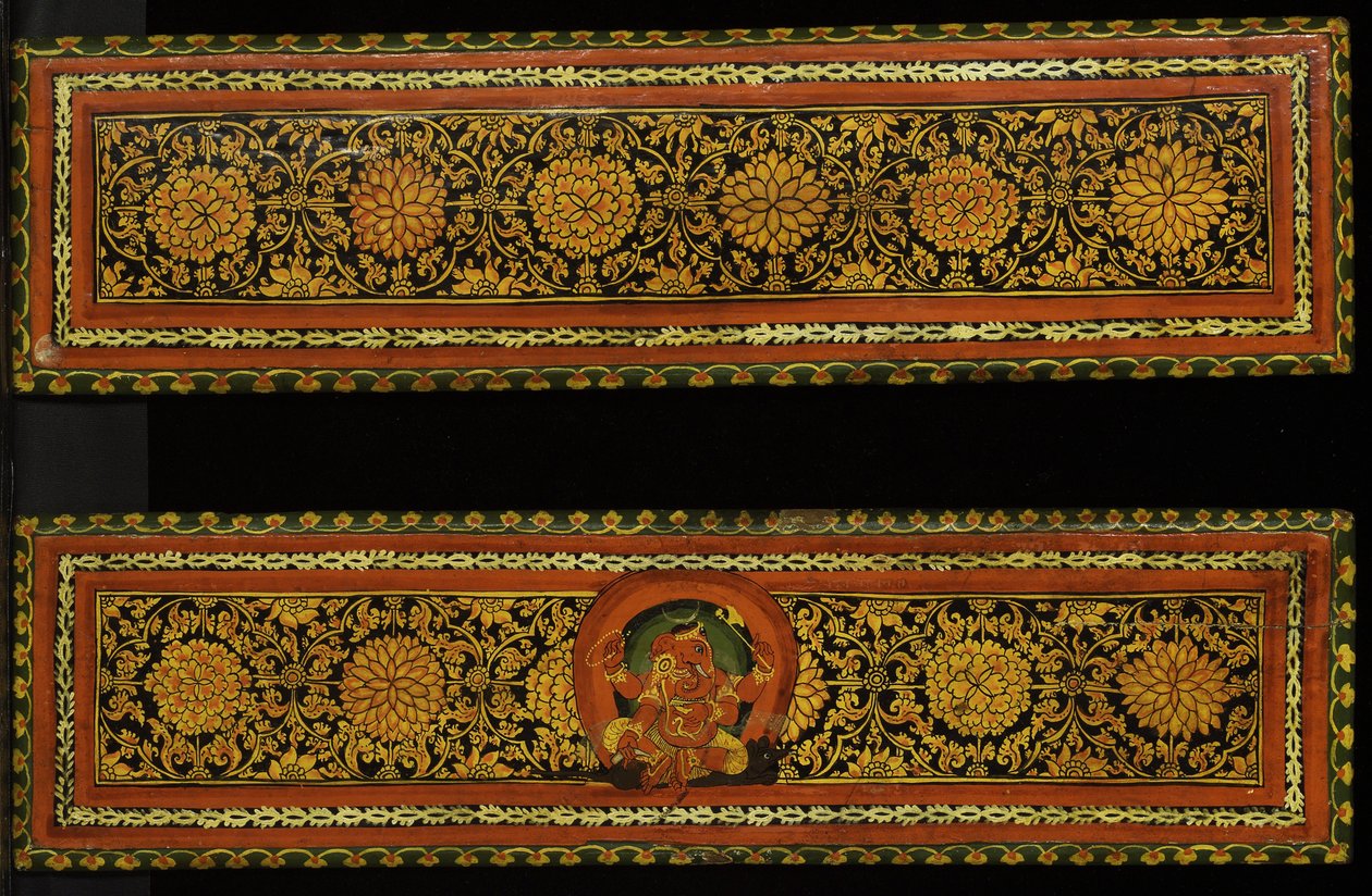 Book covers from a Shaiva manuscript by Nepalese School