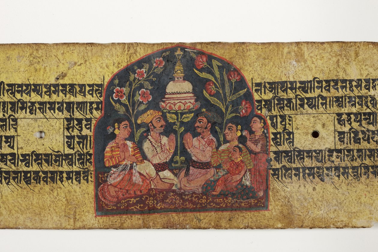 Worship of a Stupa by Nepalese School