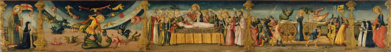 Saint Lawrence, Saint Michael and the Dragon, the Dormition of the Virgin, and the Martyrdom of Saint Catherine by Neri di Bicci