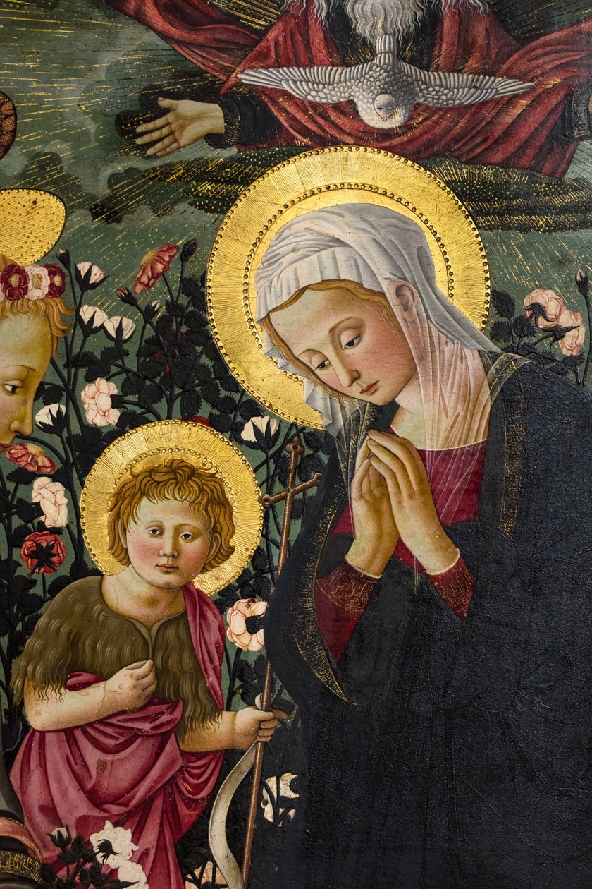 The Virgin Mary, St. John and Two Angels Adoring the Christ Child by Neri di Bicci