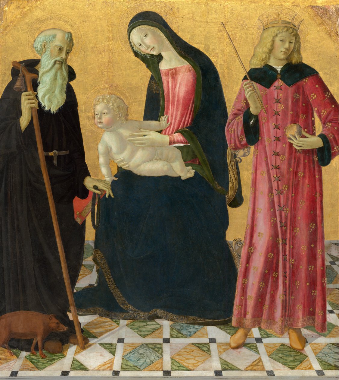 Madonna and Child with Saint Anthony Abbot and Saint Sigismund by Neroccio de