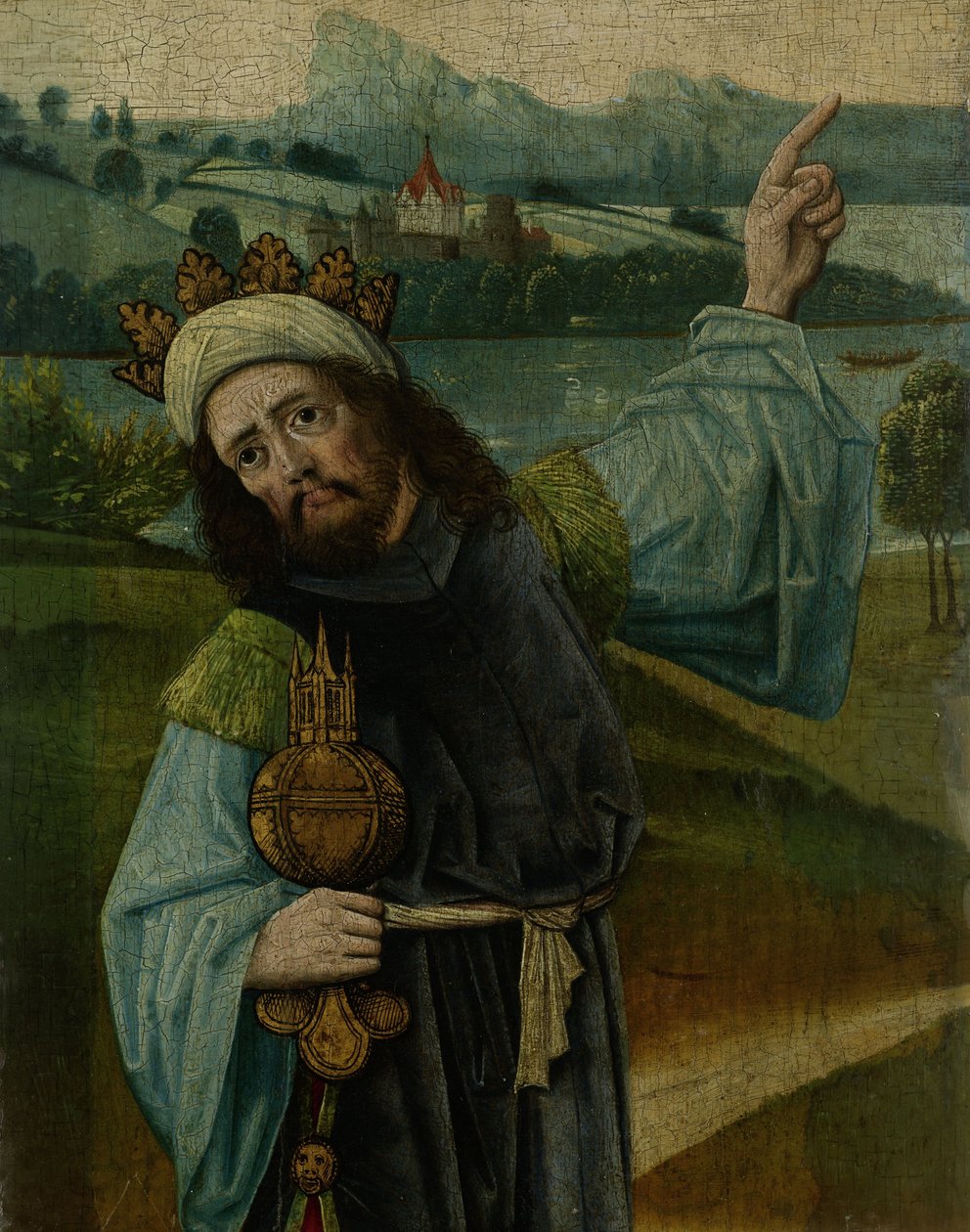 King Melchior, One of the Three Magi, Pointing at the Star by Netherlandish School