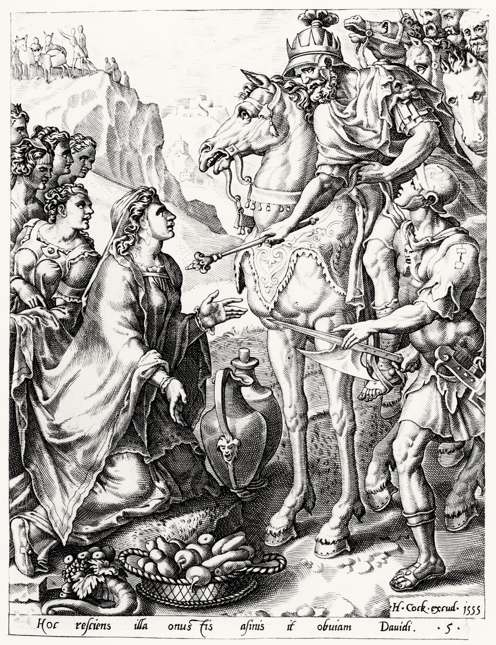 The Offering of Abigail to King David, 1555 by Netherlandish School