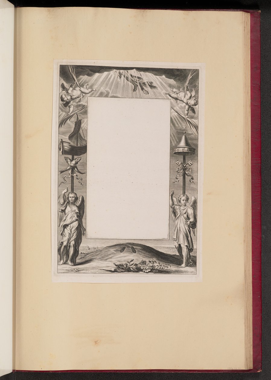 Border Illustration with the Ascension of Christ, Keys and Fish by Netherlandish 17th Century