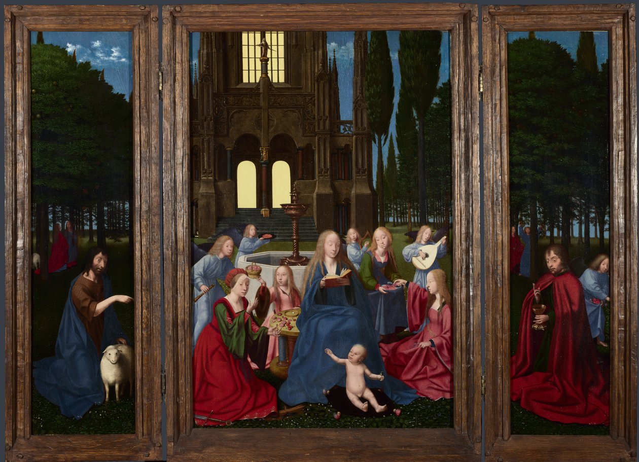 The Virgin and Child with Saints and Angels in a Garden, c. 1500 by Netherlandish Master