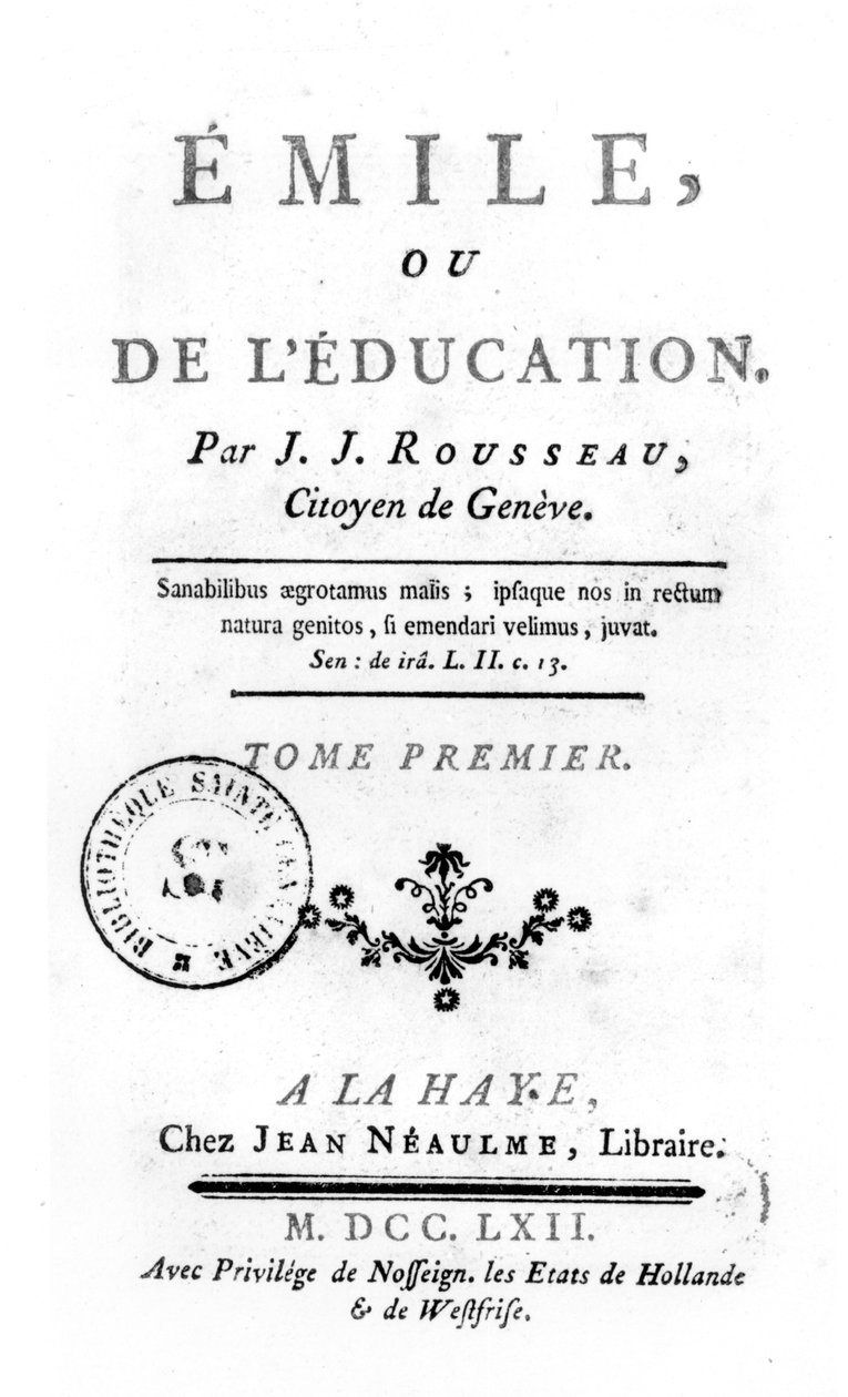 Frontispiece for Emile by Jean-Jacques Rousseau by Netherlandish School