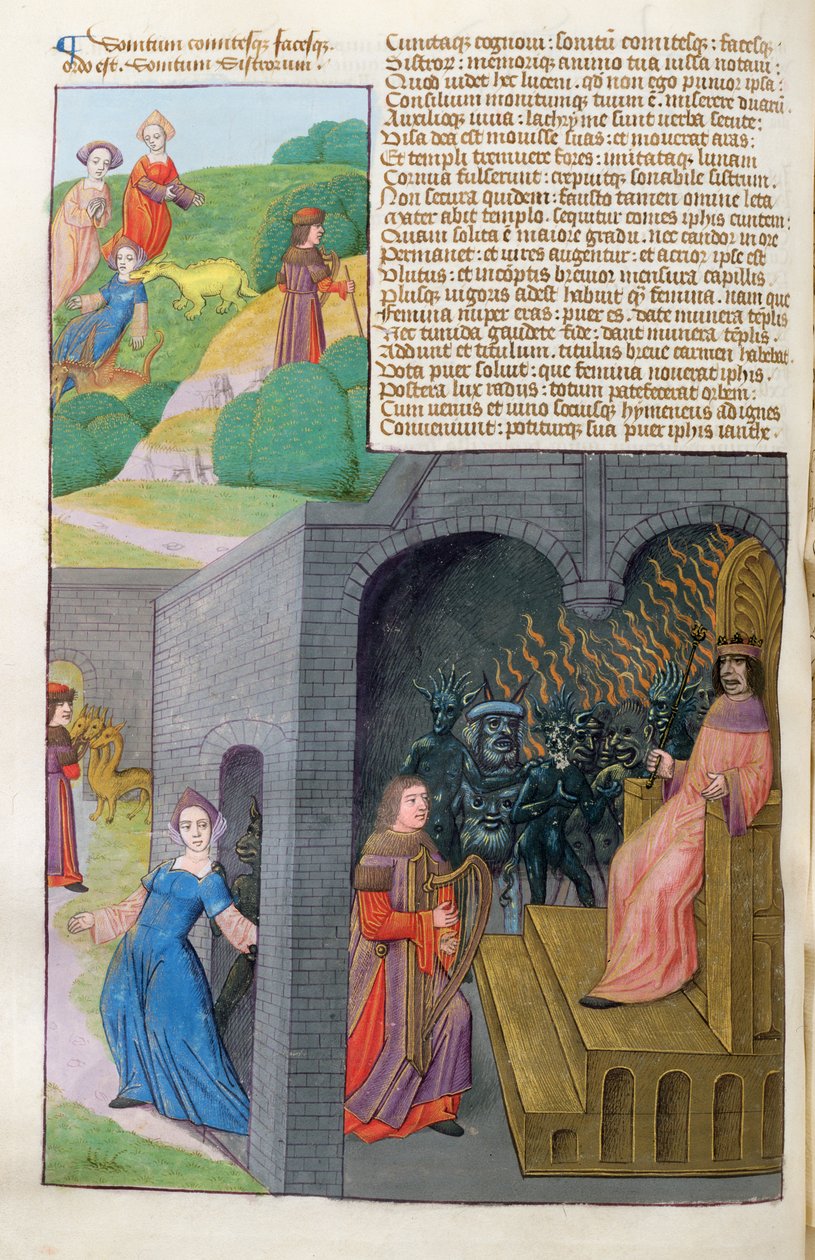 Orpheus and Eurydice, Cerberus and Pluto, from Metamorphoses 10 by Ovid by Netherlandish School