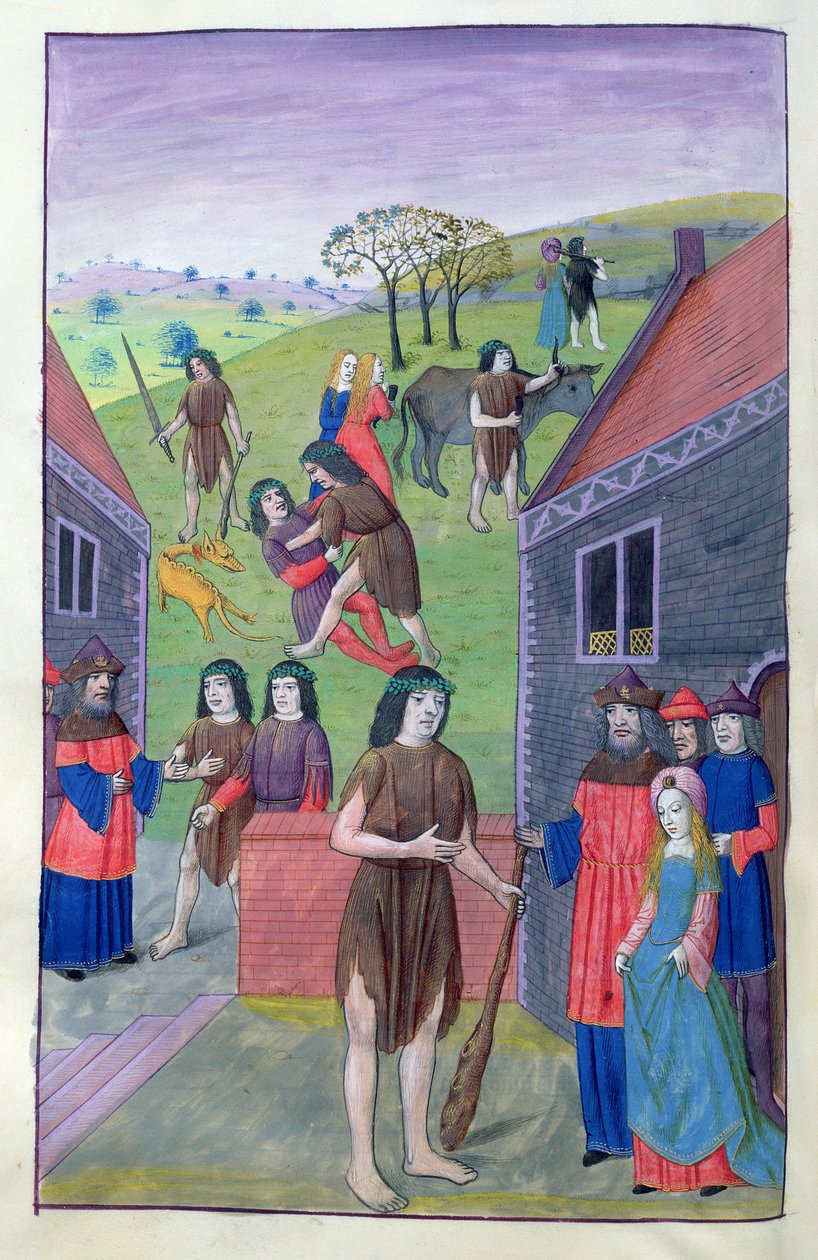 Hercules fights Achelous and takes the bull by the horn by Netherlandish School