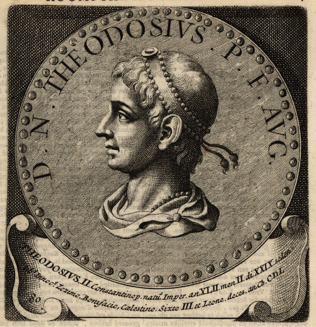 Portrait of Roman Emperor Theodosius II by Netherlandish School