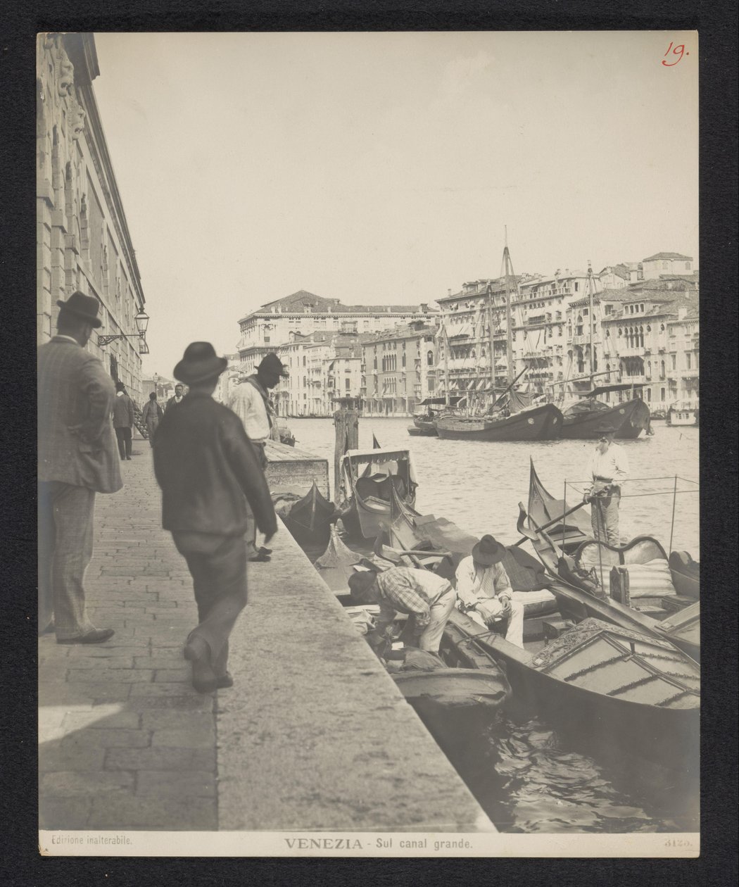 Gondolas along the Grand Canal in Venice by Neue Photographische Gesellschaft