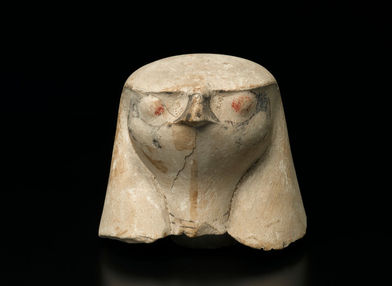 Falcon-Headed Cover of a Canopic Jar, 19th-20th Dynasty by New Kingdom Egyptian