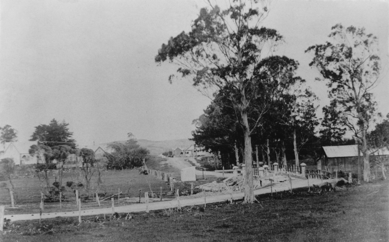 Bridge over Waihoihoi River towards Waipu Township, late 19th century by New Zealander Photographer