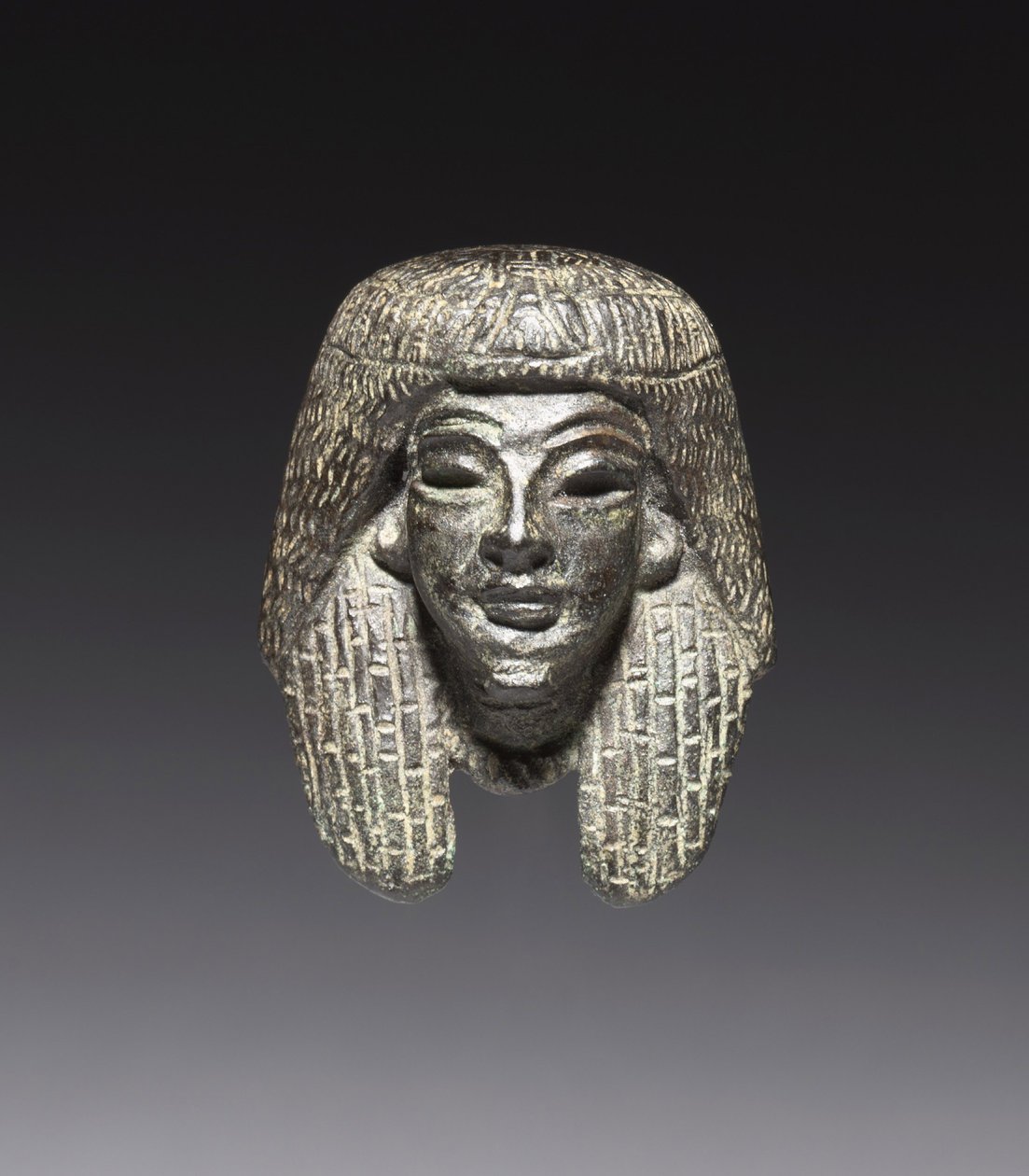 Bronze mount from a Shawabty Bundle: Head, Late 18th to Early 19th Dynasty, c.1336-1256 BC by New Kingdom Egyptian