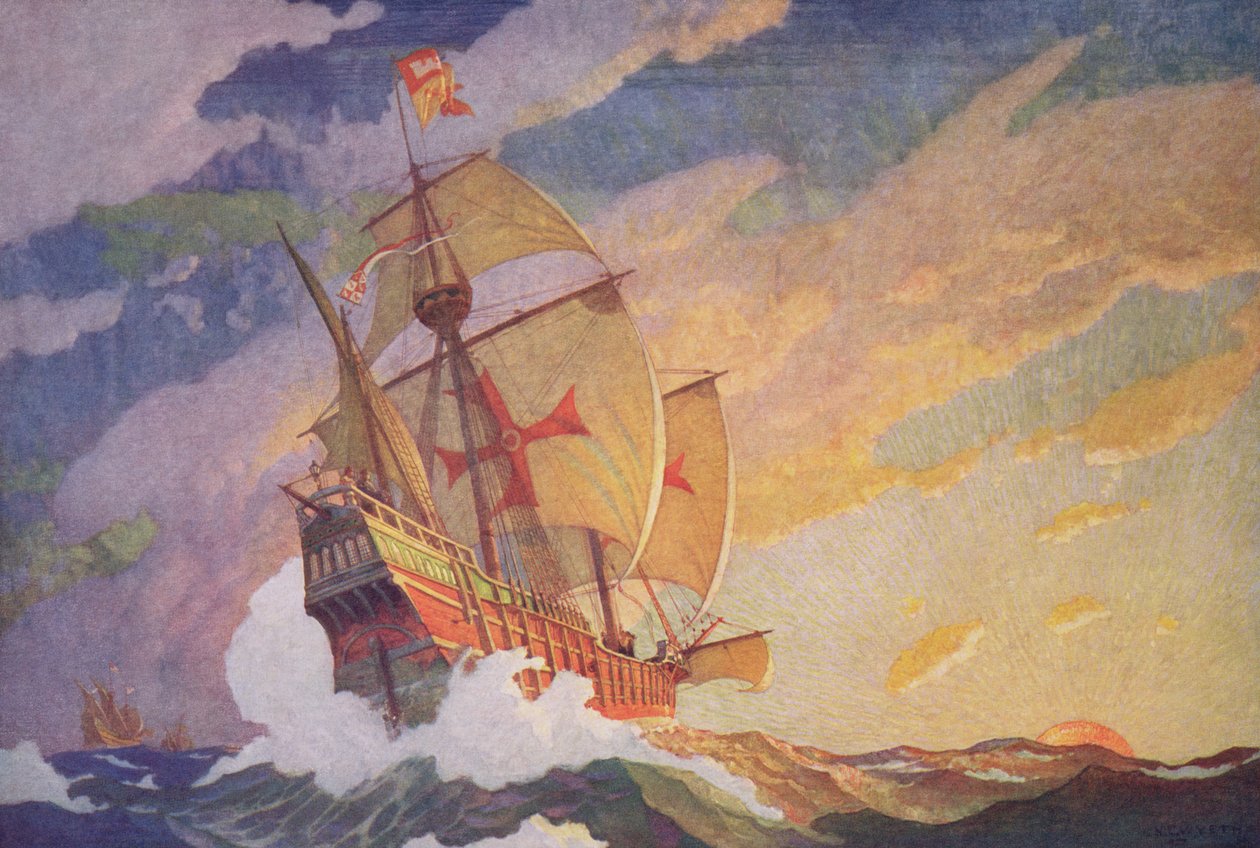 Columbus Crossing the Atlantic, 1927 by Newell Convers Wyeth