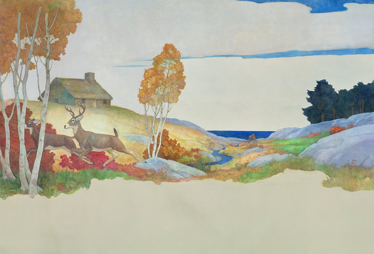 Deer and Stream, 1945 by Newell Convers Wyeth