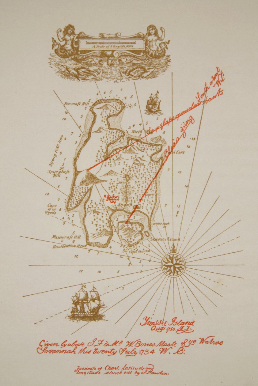 Map of Treasure Island (illustration from 