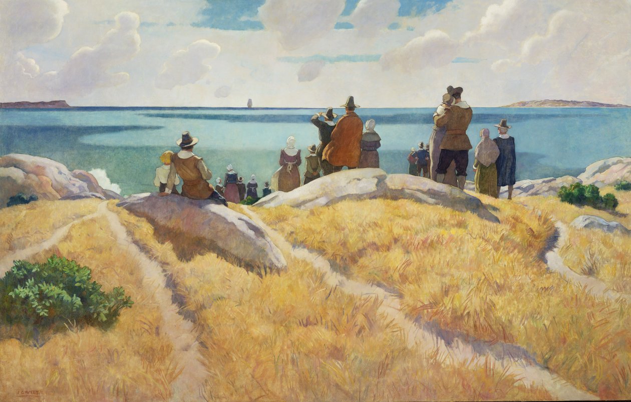 The Departure of the Mayflower for England in 1621, 1941 by Newell Convers Wyeth