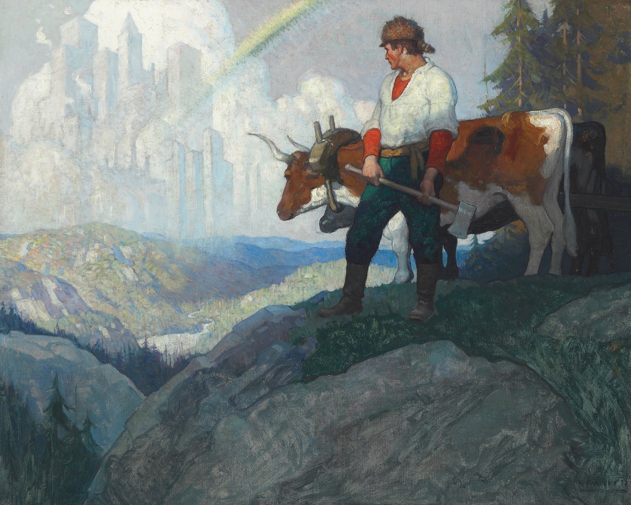 The Pioneer and the Vision, c.1918 by Newell Convers Wyeth