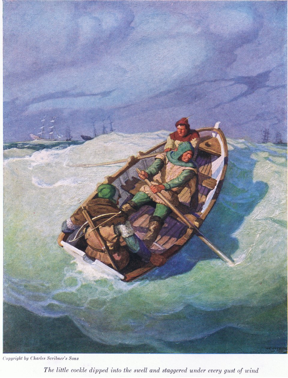 The Little Cockle Dipped into the Swell and Staggered Under Every Gust of Wind by Newell Convers Wyeth