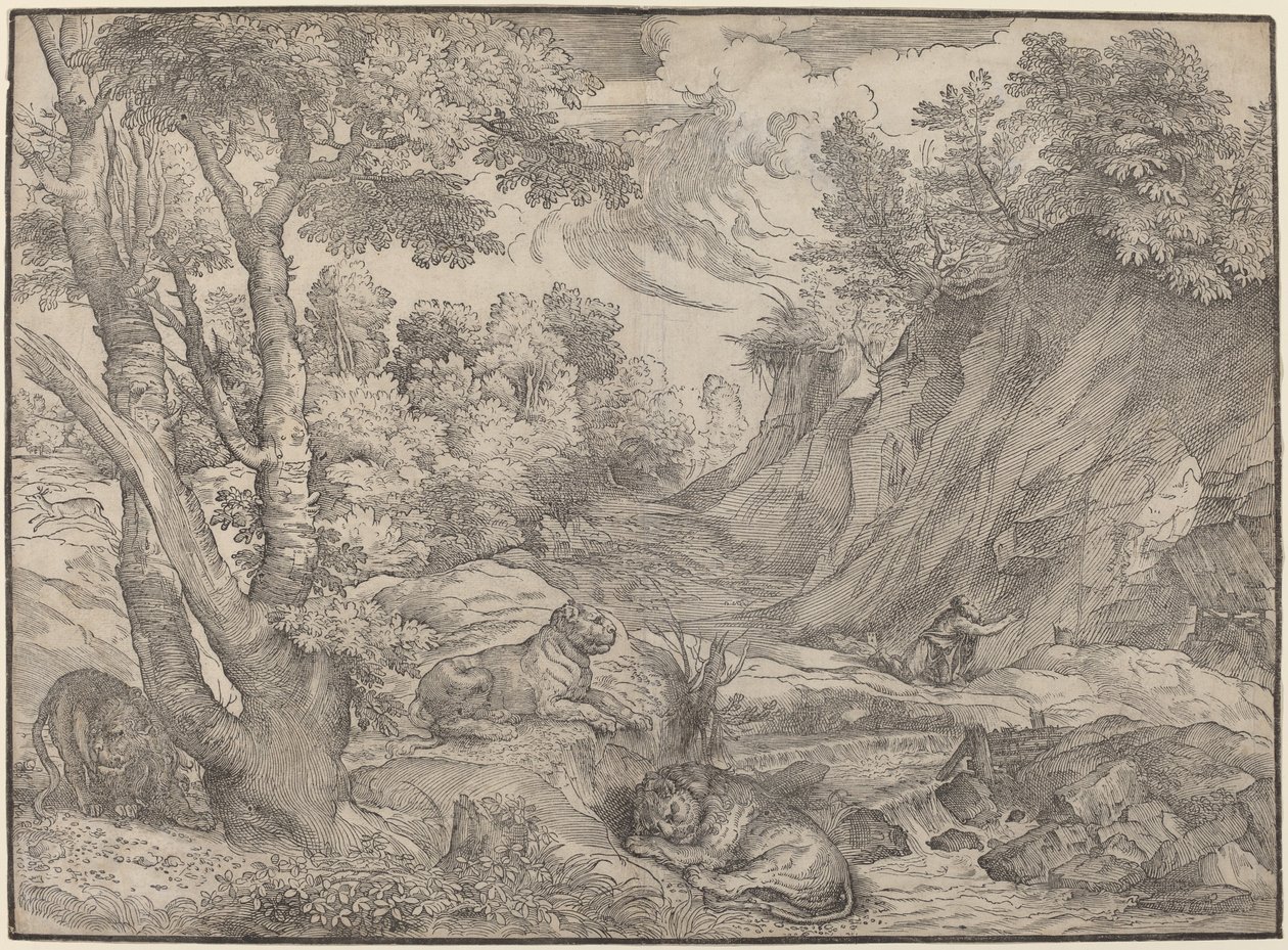 Saint Jerome in the Wilderness by Niccolò Boldrini after Titian