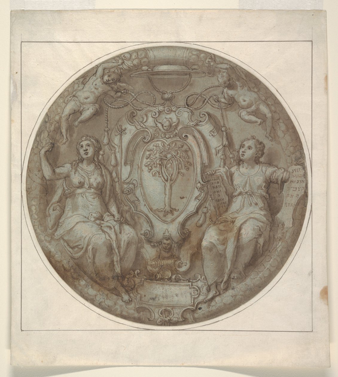 Design for a Tondo with Arms of Cardinal Giulio della Rovere by Niccolò Martinelli, called il Trometta