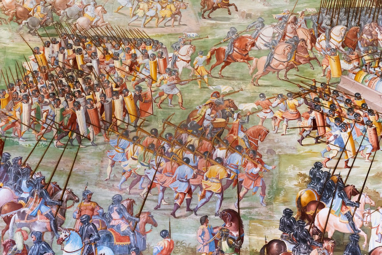 (Detail) Fresco in the Hall of Battles of the 1431 Battle of La Higueruela by Niccolo Granello