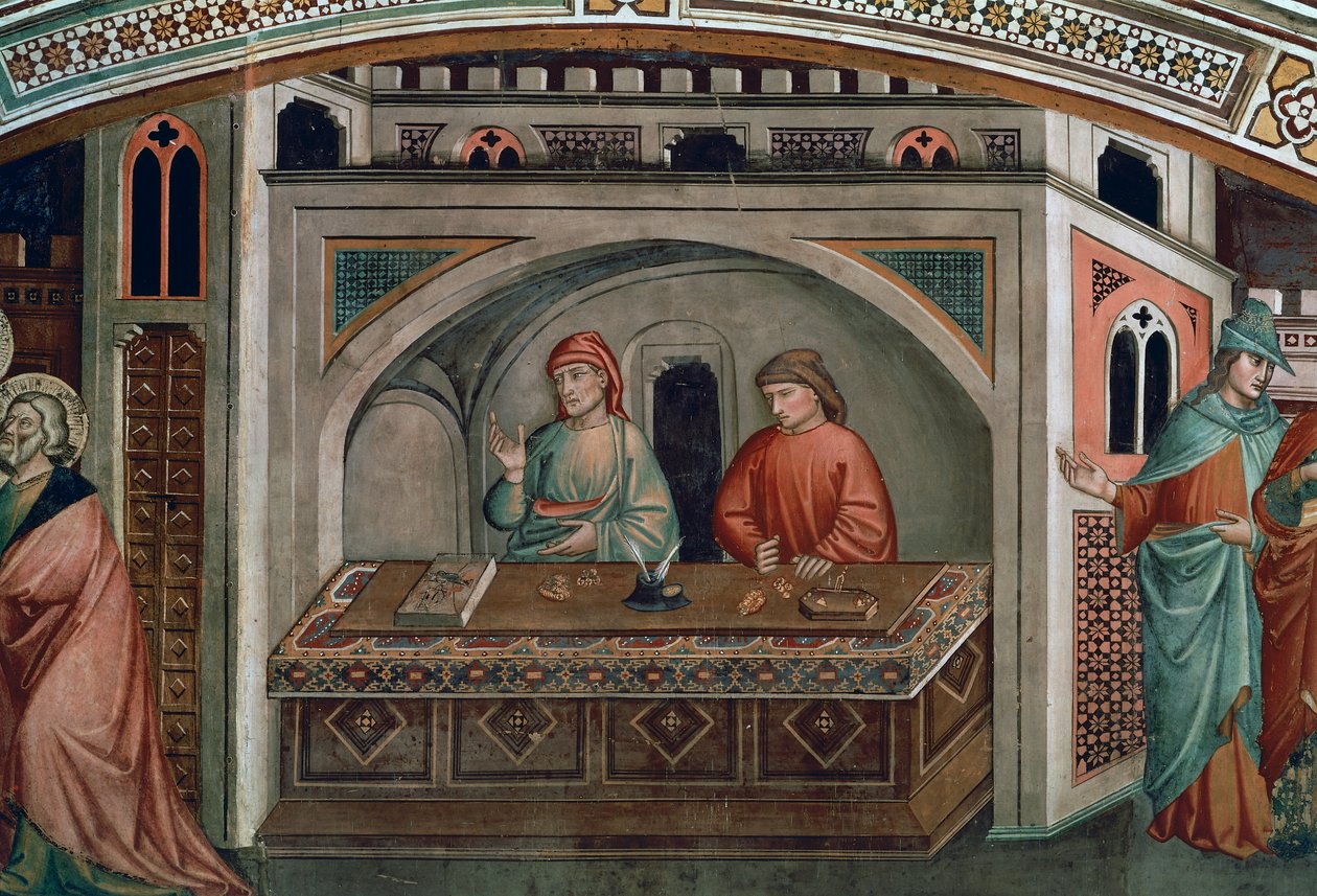 Two bankers (detail) by Niccolo di Pietro Gerini