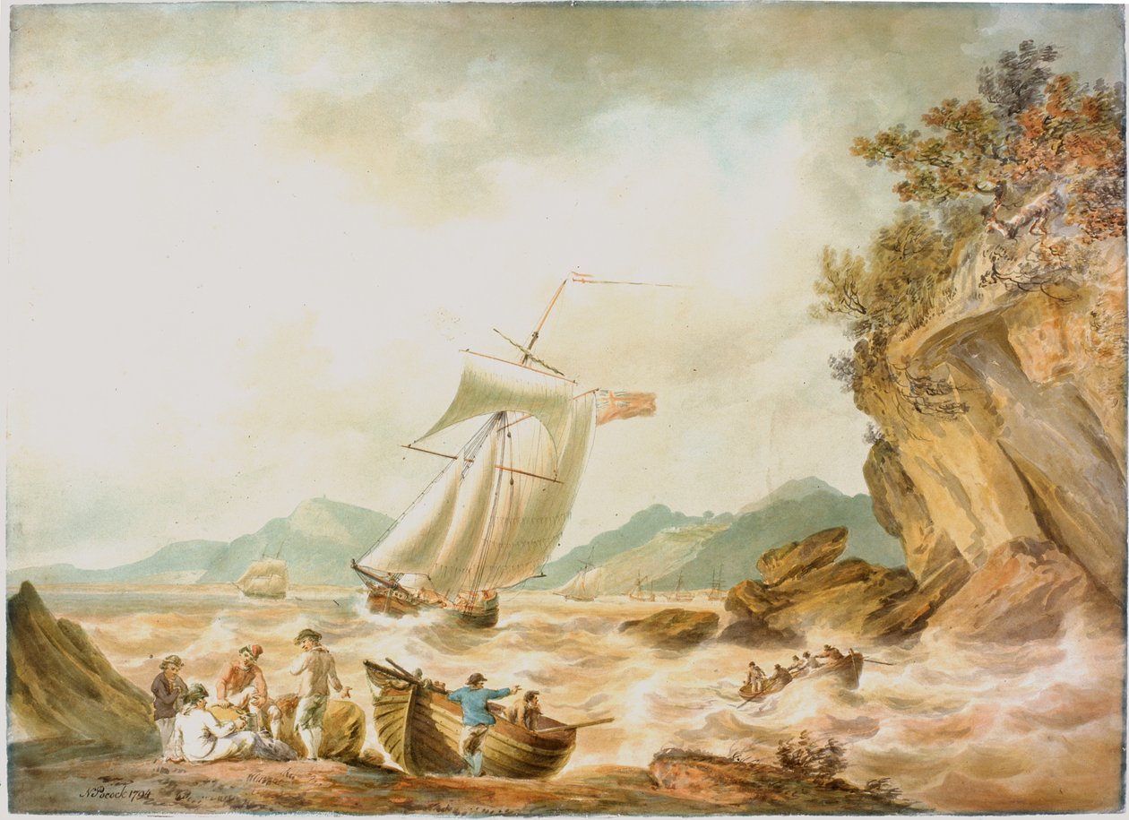 Coast Scene with Shipping by Nicholas Pocock