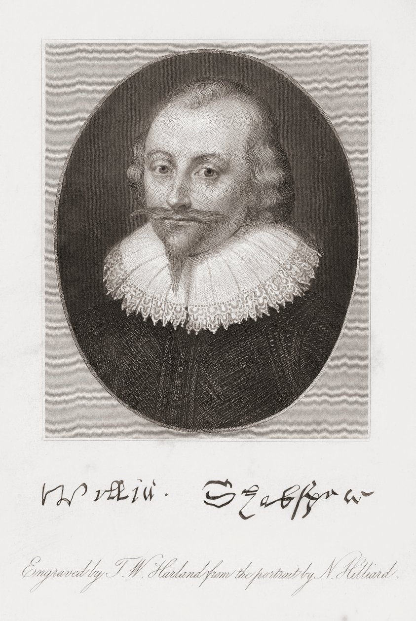 William Shakespeare. Portrait by Hilliard by Nicholas (after) Hilliard