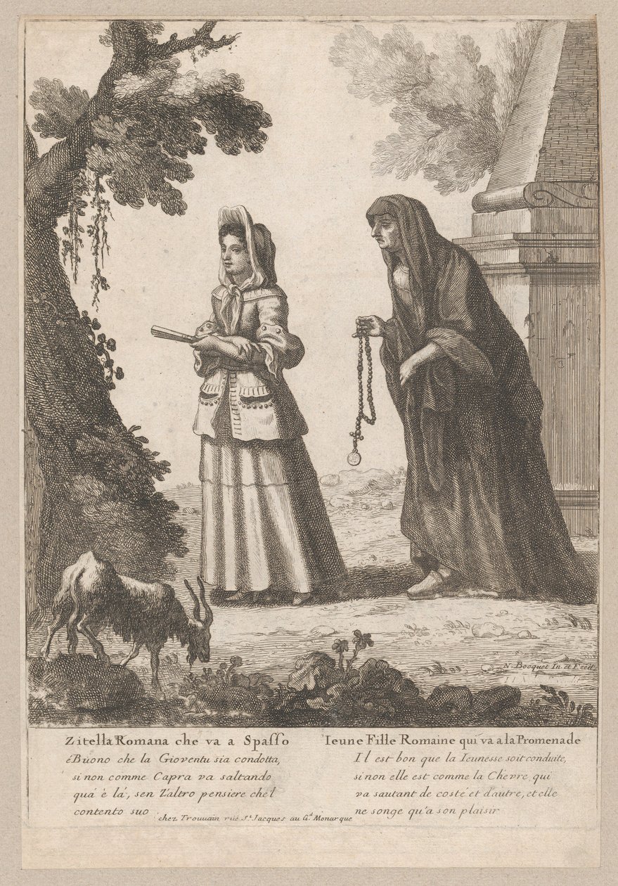 Young Roman Girl Going for a Walk, 1648-1700 by Nicholas Boucquet