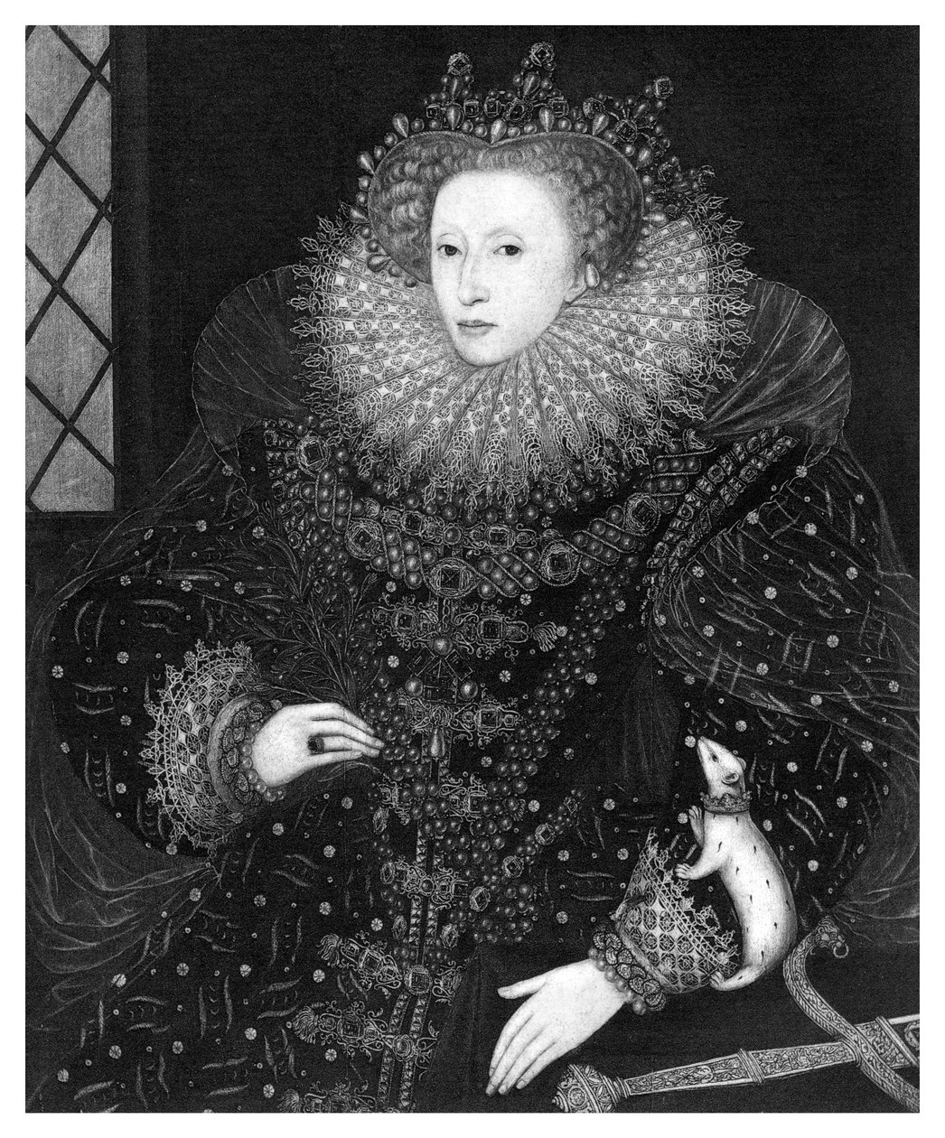 Queen Elizabeth, The Ermine Portrait, 1585 by Nicholas Hilliard