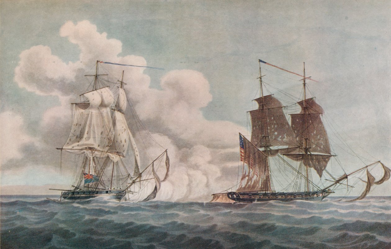 Packet Boat and Privateer, c1819 by Nicholas Pocock