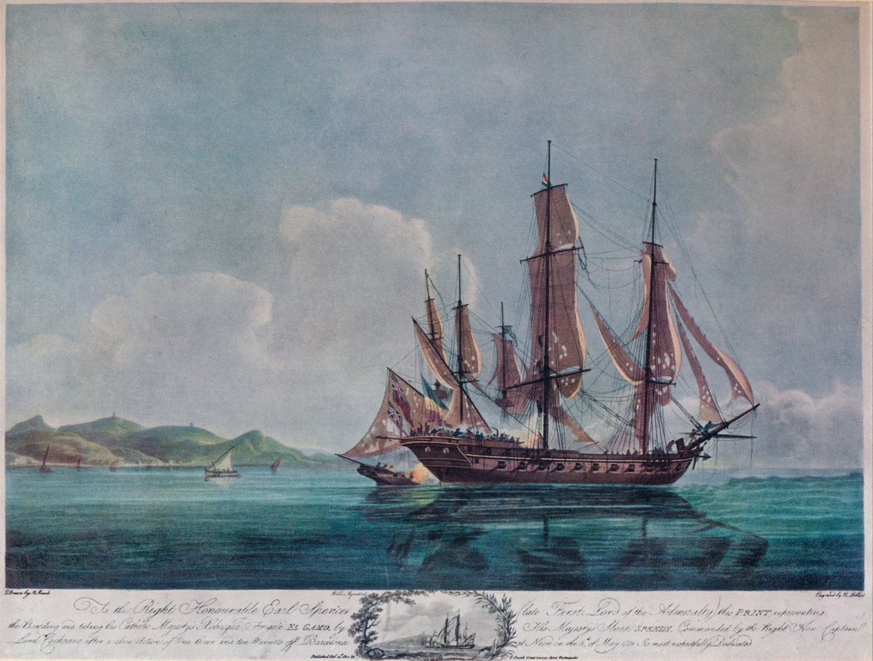 The Speedy and El Gamo, c1802 by Nicholas Pocock