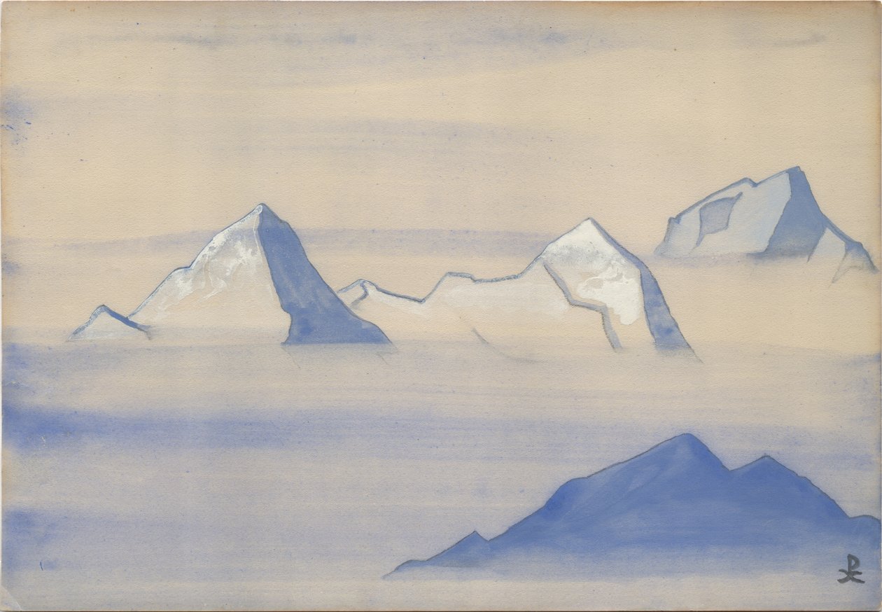 Himalayas, album leaf, 1934 by Nicholas Roerich