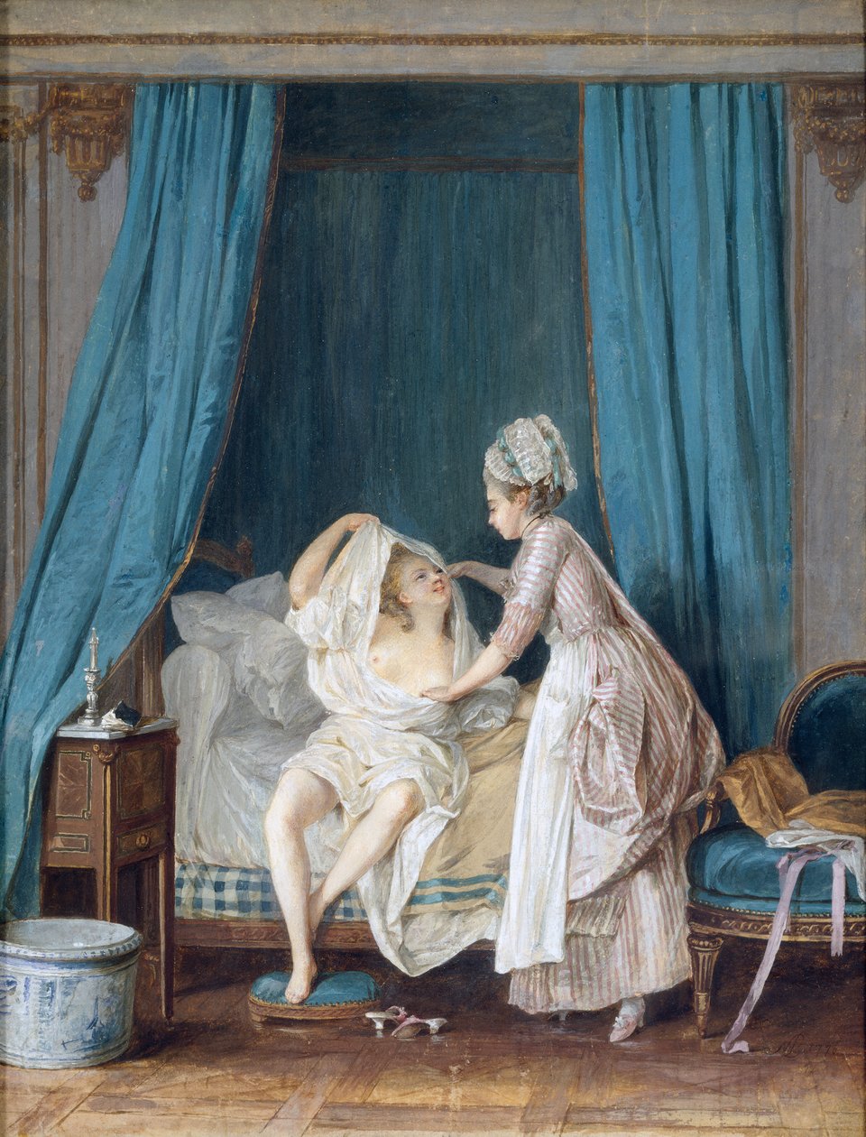 Lady Getting Out of Bed by Niclas II Lafrensen